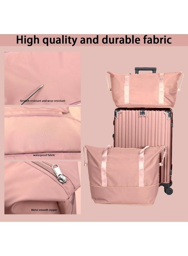 هونغ فو حقيبة رياضية قابلة للتوسيع مقاومة للماء للسفر والجيم والتمارين اليومية – شنطة متعددة الاستخدامات مع جيوب تنظيم داخلية واسعة وخفيفة الوزن لتخزين الملابس والمعدات الرياضية والأغراض الشخصية - Image 5