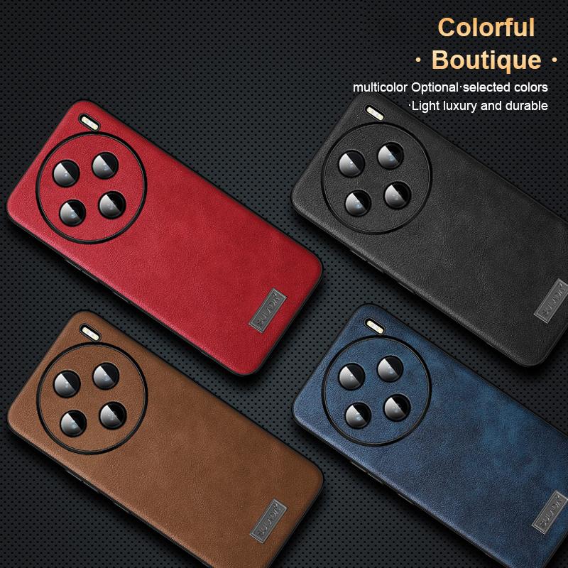 SULADA For Vivo X200 Ultra Shockproof Tpu Hybrid Handmade Leather Phone Case(Black) - Image 4