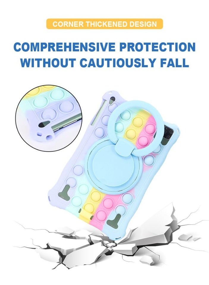 عام غطاء لوحي عالمي مضاد للصدمات من السيليكون الناعم للأطفال مقاس 10.1 بوصة: غطاء خفيف الوزن مع حامل، مقاس 25 * 16 سم / 9.84x6.3 بوصة. - Image 2