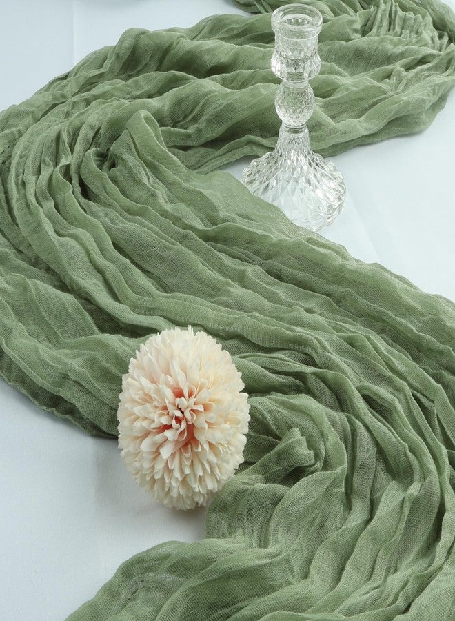 CKIKU 6 Pack 10FT Sage Green Cheesecloth Table Runner 120 Inch Long Gauze Rustic Boho Cheese Cloth Table Runner Sheer Fabric for Wedding Party Birthday Bridal Baby Shower Summer Centerpiece Home Decor - Image 3