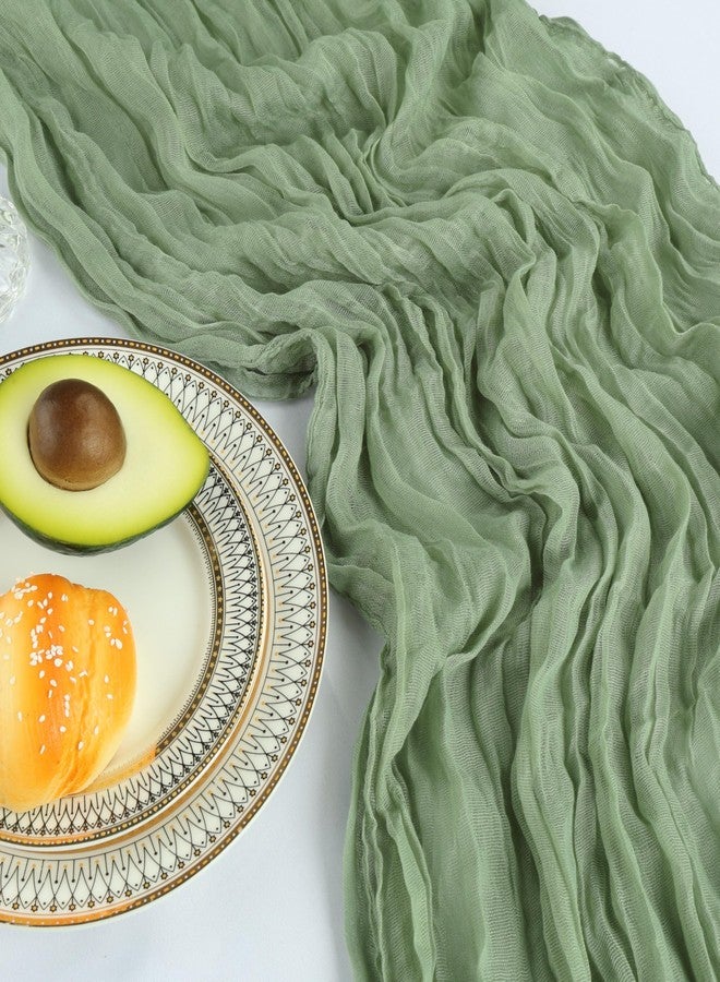 CKIKU 6 Pack 10FT Sage Green Cheesecloth Table Runner 120 Inch Long Gauze Rustic Boho Cheese Cloth Table Runner Sheer Fabric for Wedding Party Birthday Bridal Baby Shower Summer Centerpiece Home Decor - Image 5