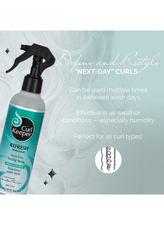 Curl Keeper Refresh Hair Styling Spray For Curly Hair 8 Fl Oz Lightweight Waterbased Antifrizz Hair Spray With Hold For Humidity & All Weather Conditions Wavy & Curly Hair Products  - Image 2