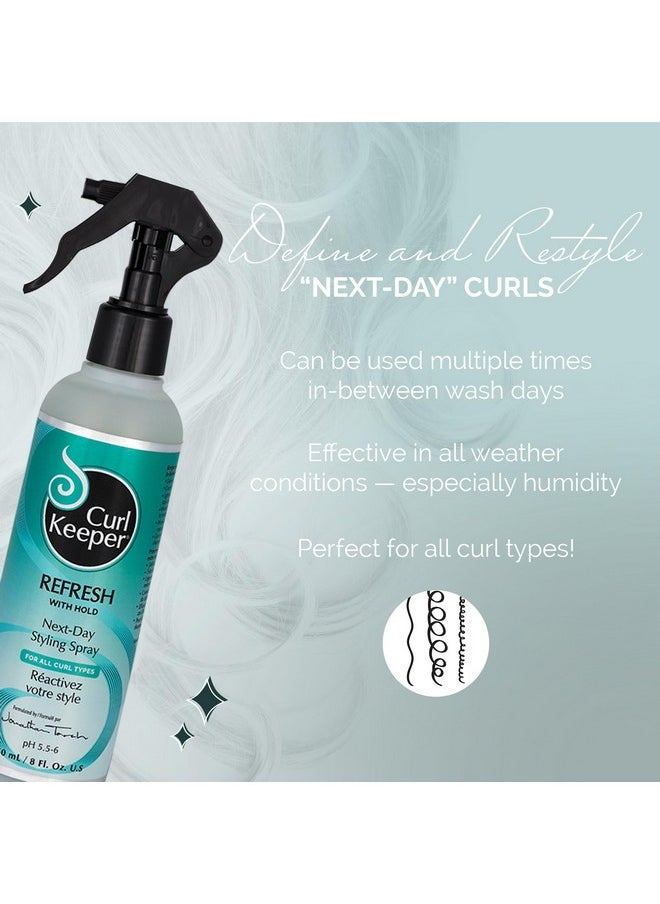 Curl Keeper Refresh Hair Styling Spray For Curly Hair 8 Fl Oz Lightweight Waterbased Antifrizz Hair Spray With Hold For Humidity & All Weather Conditions Wavy & Curly Hair Products  - Image 2