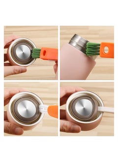SYOSI 6 Pcs 3 in 1 Multifunctional Cleaning Brush Mini Glass Cover Cleaning Brush Bottle Crevice Brush Cleaner Set Bottle Cap Detail Brush for Nursing Bottle Cup Cover Lid Groove  - Image 3