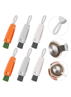SYOSI 6 Pcs 3 in 1 Multifunctional Cleaning Brush Mini Glass Cover Cleaning Brush Bottle Crevice Brush Cleaner Set Bottle Cap Detail Brush for Nursing Bottle Cup Cover Lid Groove  - Image 1