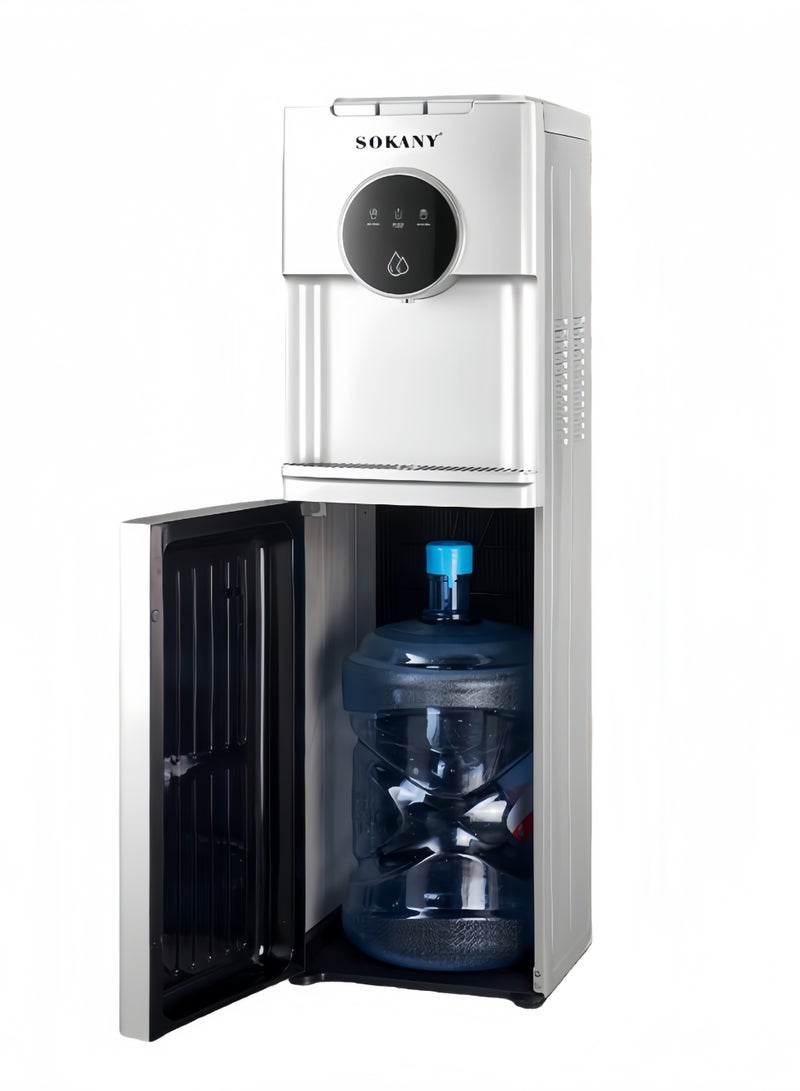 سوكاني مبرد مياه سفلي بسعة 5 جالون - 3 درجات حرارة مع فوهات ساخنة وباردة، قفل أمان للأطفال، شاشة LED، 500 واط، SK-09073 أبيض - Image 1