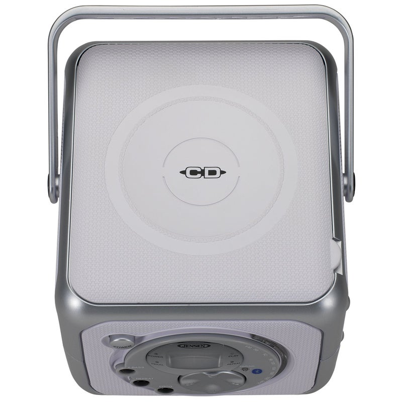 Jensen جنسن FM ستيريو CD555 بلوتوث بومبوكس، فضي، 7.00 × 9.75 × 6.00 بوصة - Image 3