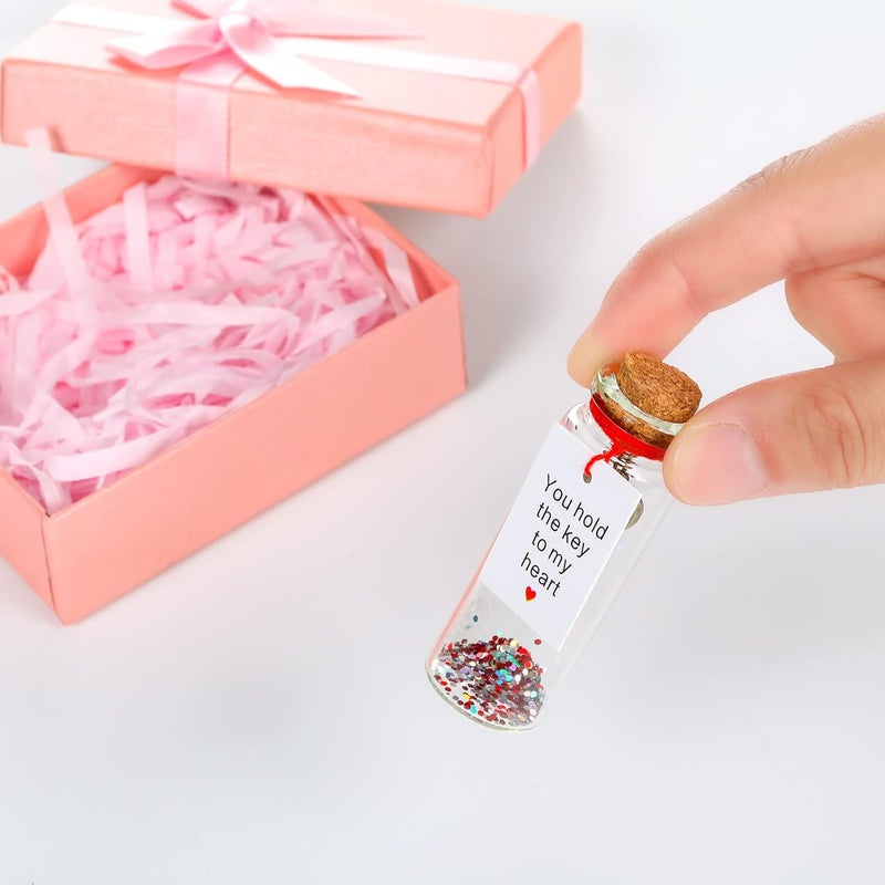 كلاراكو أنت تحمل مفتاح قلبي، برطمان أمنيات رومانسي، رسالة حب مع زجاجة، ديكور رومانسي لصديقك أو صديقتك، هدية رومانسية لذكرى الزواج، هدية عيد الميلاد وعيد الحب لها أو له - Image 2
