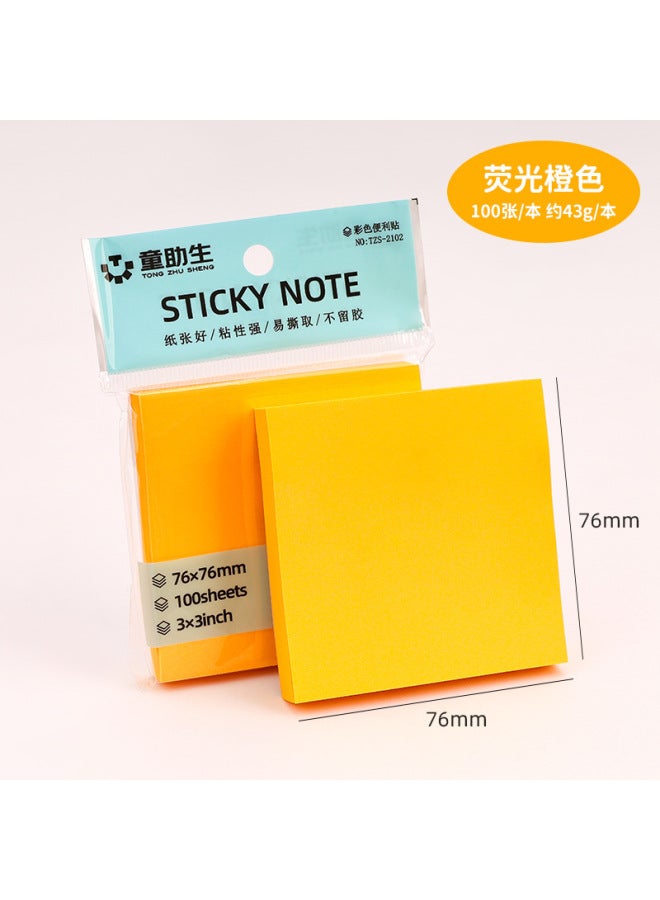 HELPS Fluorescent Color Sticky Notes Creative Simple Tearable Color Note Pad Office Stationery Note Paper - Image 1