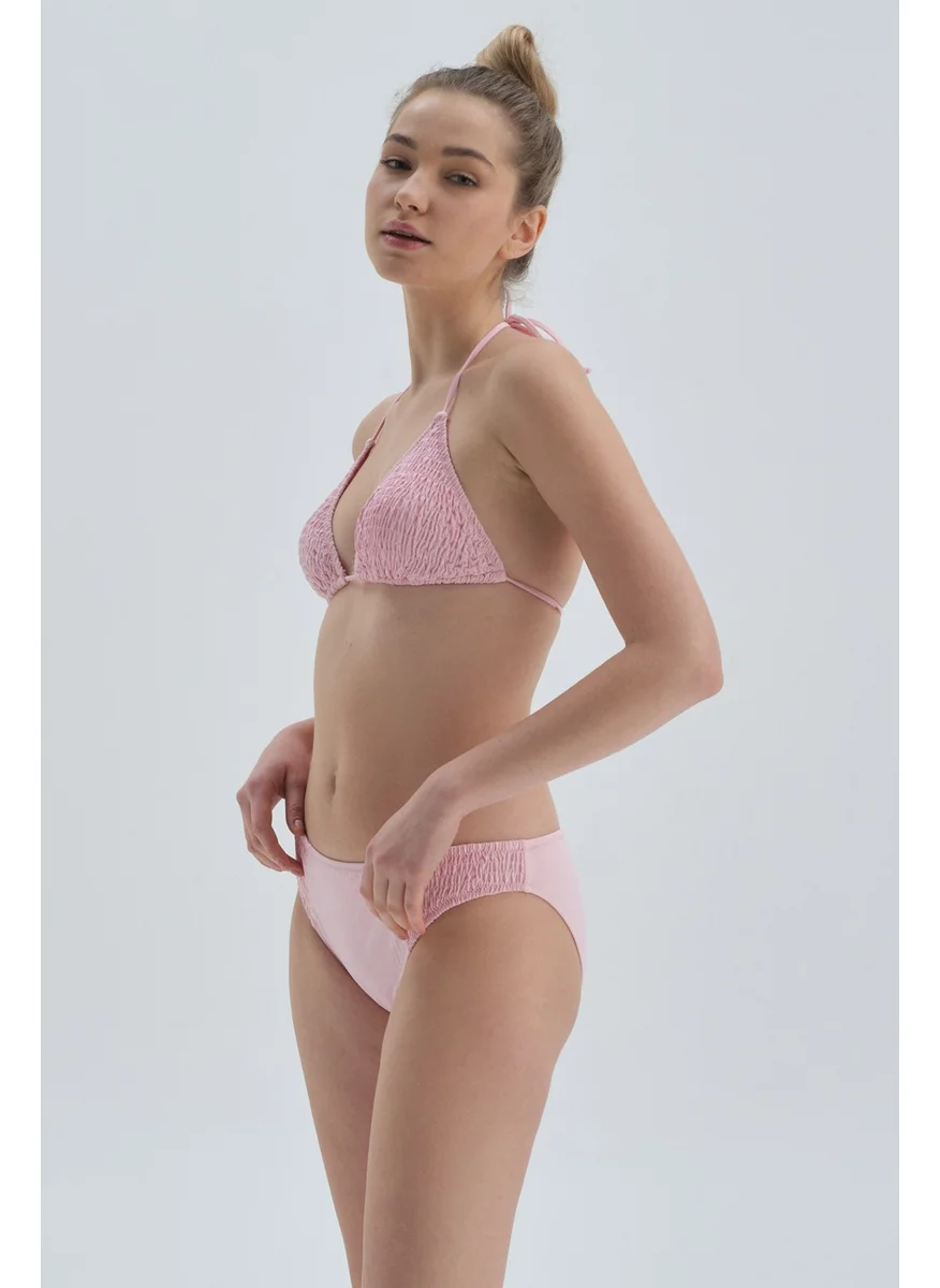داجي Pink Normal Waist Bikini Bottom