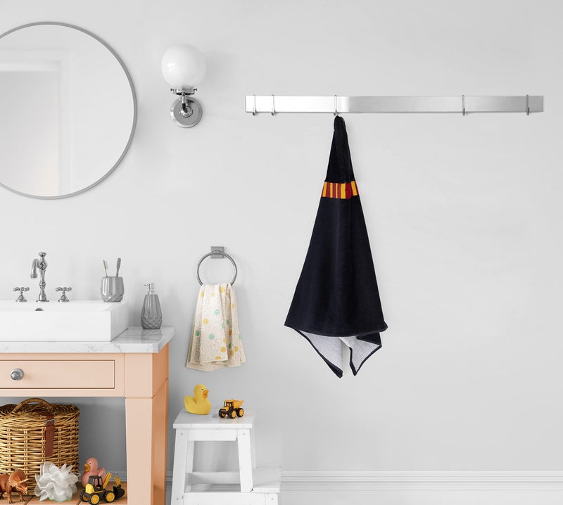 Jay Franco Kids Hooded Towel â€“ 22" x 51" Super Soft Bath Wrap with 3D Hood, Beach, Pool & Travel, Official Licensed Product, Black - Harry Potter - Image 5