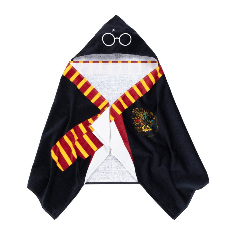 Jay Franco Kids Hooded Towel â€“ 22" x 51" Super Soft Bath Wrap with 3D Hood, Beach, Pool & Travel, Official Licensed Product, Black - Harry Potter - Image 2
