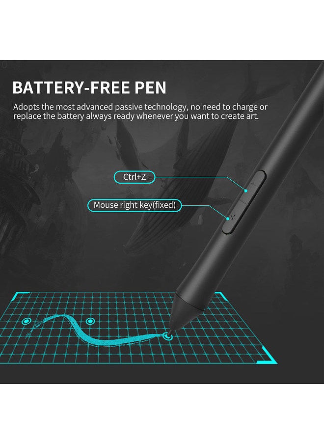 Generic - G10 Digital Art Graphics Drawing Tablet 10 x 6 Inches Ultralight Art Creation Sketch with Battery-free Stylus 8 Pen Nibs 8192 Levels Pressure 10 Express Keys Compatible with Windows Android OTG - Image 1