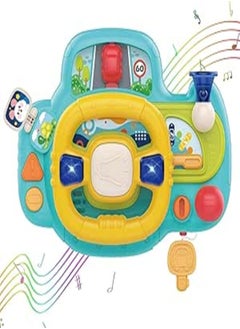 WISHTIME WISHTIME Car Seat Steering Wheel Toy - Toddler Interactive Driving Play for Baby Develops Fine Motor Skills and Imagination Easy to Install and Portable for On-The-Go Entertainment 