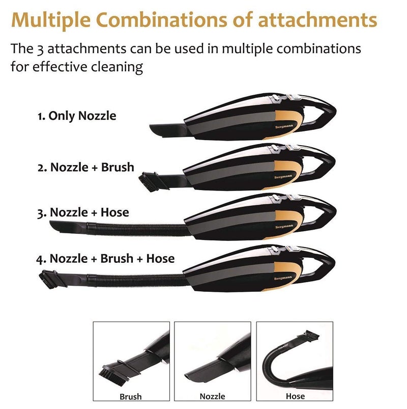 Bergmann Stunner Car Vacuum Cleaner with Stainless Steel HEPA Filter (Black) - Image 5