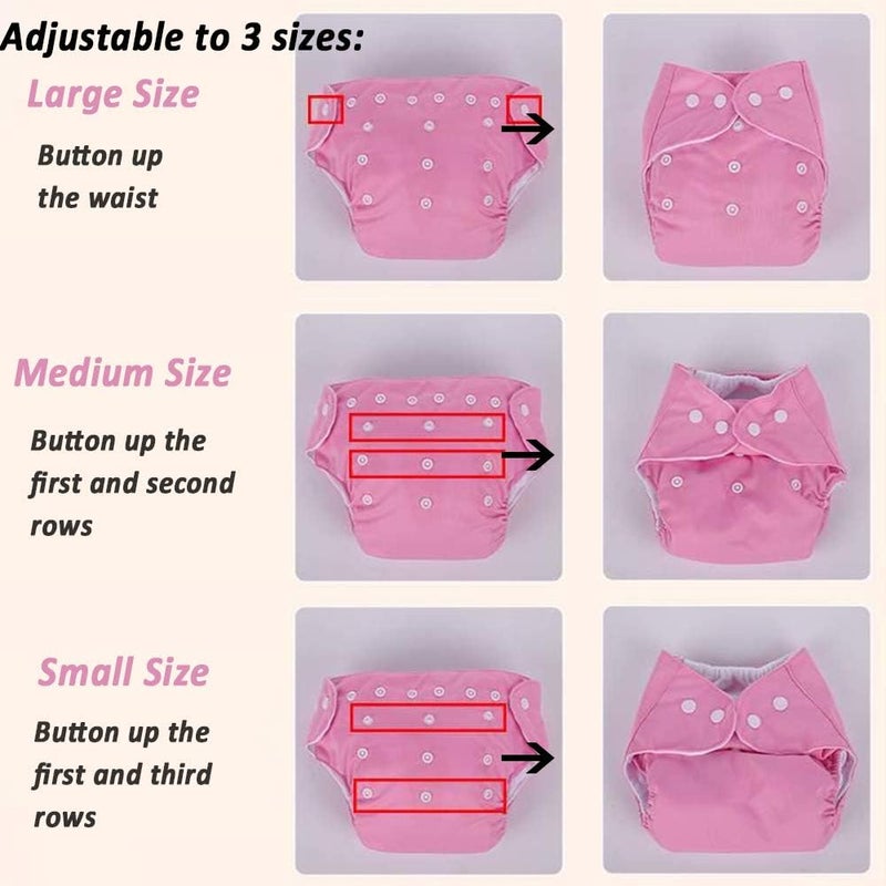 CSKB Baby Washable Reusable Cloth Diapers,7pcs - Image 5
