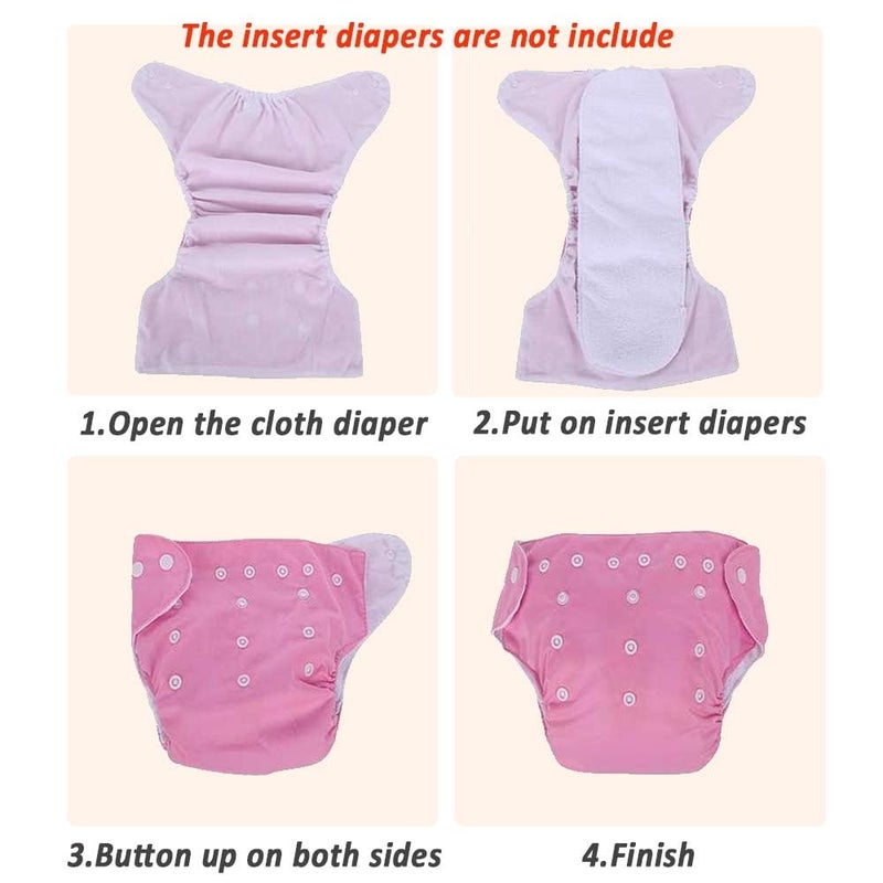 CSKB Baby Washable Reusable Cloth Diapers,7pcs - Image 4