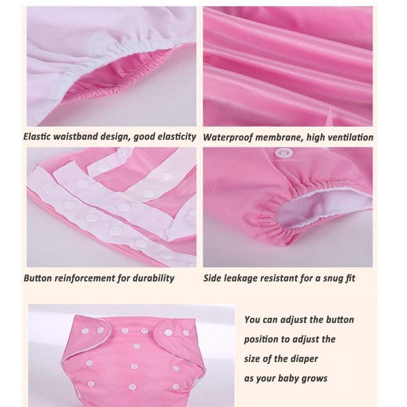 CSKB Baby Washable Reusable Cloth Diapers,7pcs - Image 3