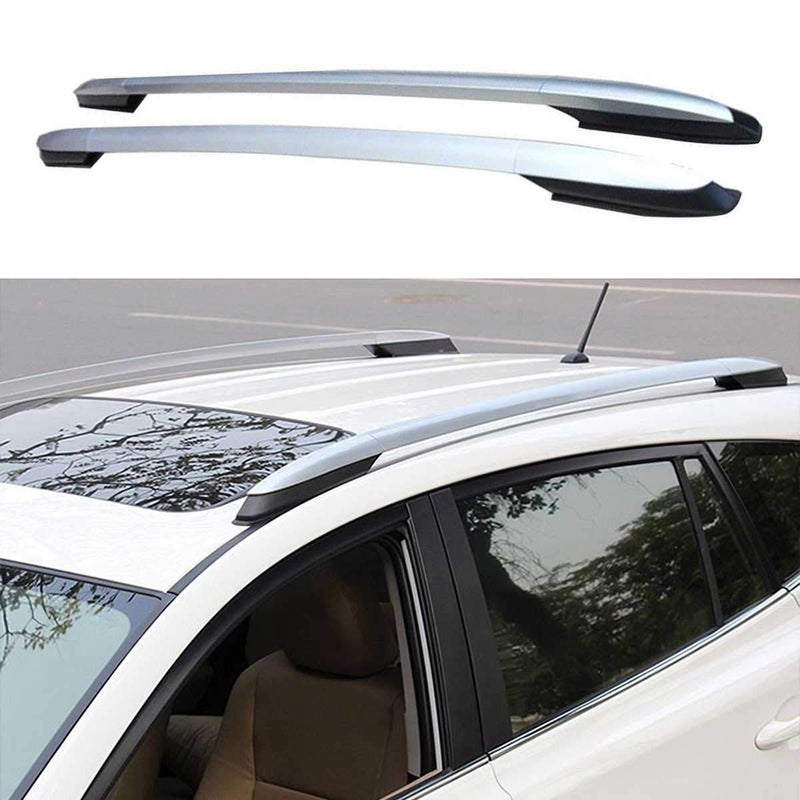 حامل سقف ANTS PART لسيارة تويوتا RAV4 من 2013 إلى 2018، قضبان جانبية لحمل الأمتعة، فضي