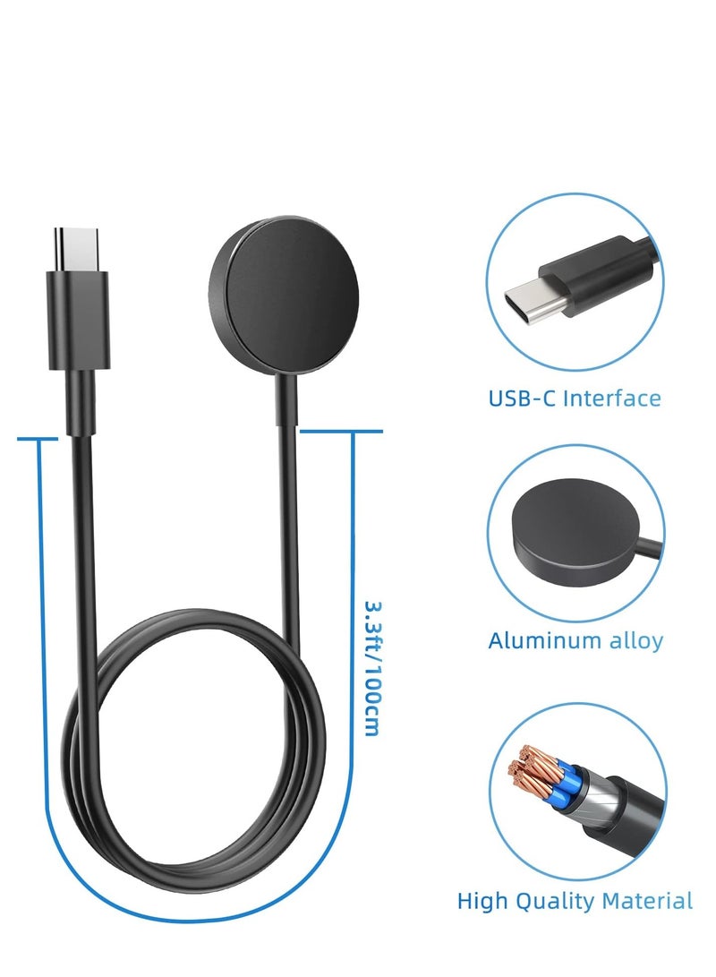 USB C Galaxy Watch Charger Compatible with Galaxy  Watch  6 Classic 43/47MM , Portable Wireless Charging Dock with Alumium Case(3.3ft/1m)