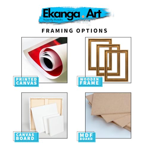 Ekanga Krishna Ji Paint by Number Kit for Adults & Kids | 24 Acrylic Colors, A3 Canvas, Optional Frame | Stress-Relief DIY Painting | Spiritual Gift for Birthday, Anniversary, Diwali & Home Décor (Krishna Ji Playing Flute Design 2, With Frame) - Image 3