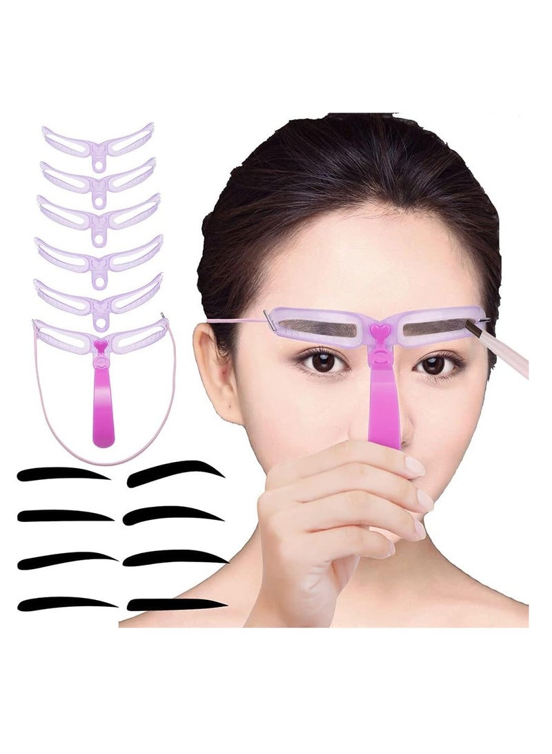 8PCS Reusable Eyebrow Shaping Stencils - Professional DIY Eyebrow Grooming Kit for Perfect Makeup - Image 1