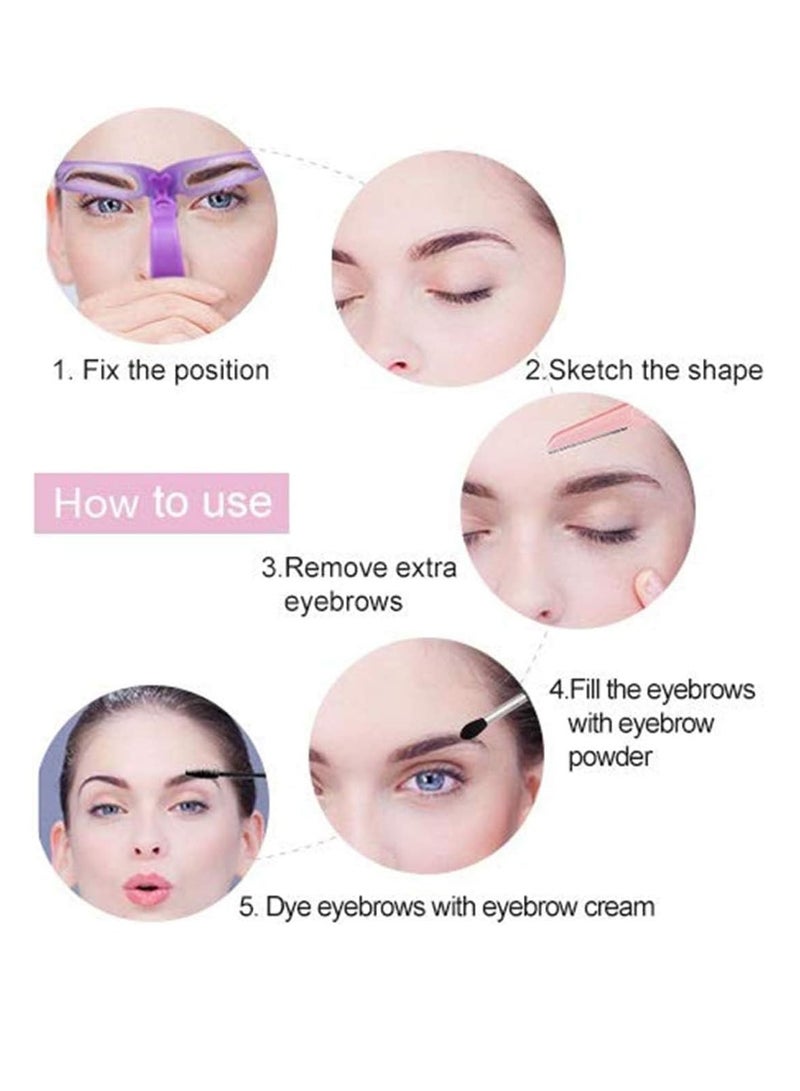 8PCS Reusable Eyebrow Shaping Stencils - Professional DIY Eyebrow Grooming Kit for Perfect Makeup - Image 3