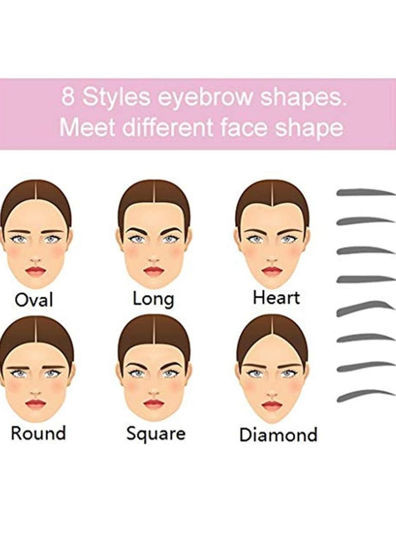8PCS Reusable Eyebrow Shaping Stencils - Professional DIY Eyebrow Grooming Kit for Perfect Makeup - Image 2