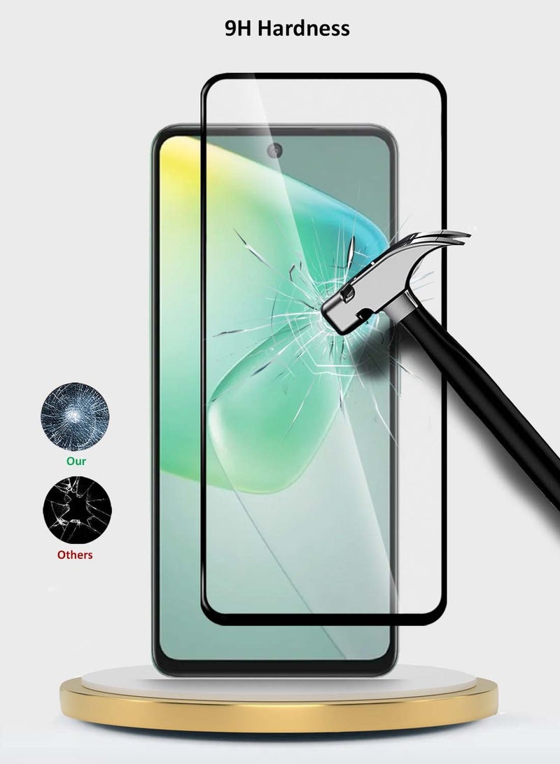 Wtech Infinix Hot 50 4G 2024 Premium E2E Series Full Glue Full Cover Tempered Glass Screen Protector (MSGECN) - Clear/Black - Image 3