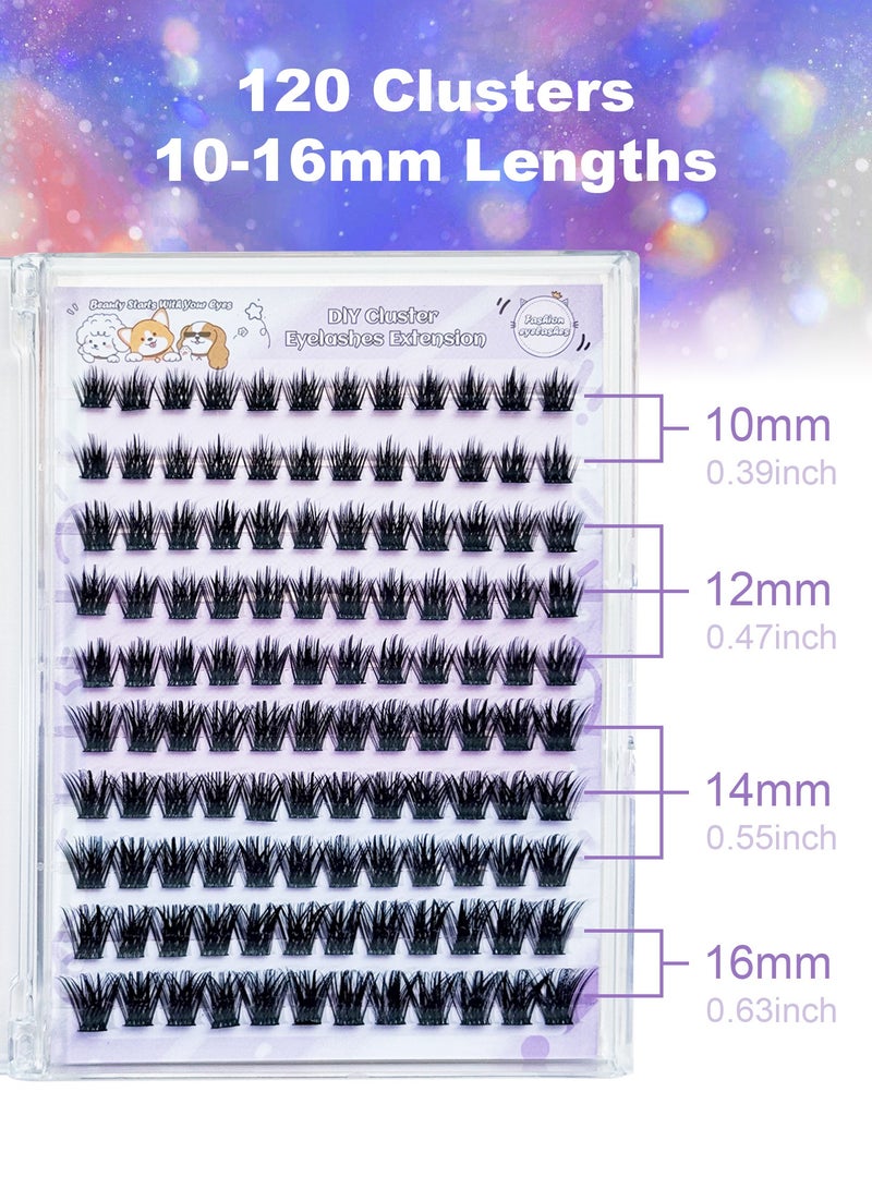 توينكسيل مجموعة رموش اصطناعية ذاتية الصنع مع غراء وملقط، 120 رموشًا ثلاثية الأبعاد بأطوال مختلفة، كثافة كبيرة، رموش اصطناعية ذاتية التطبيق، مريحة في الارتداء، قابلة لإعادة الاستخدام - Image 4