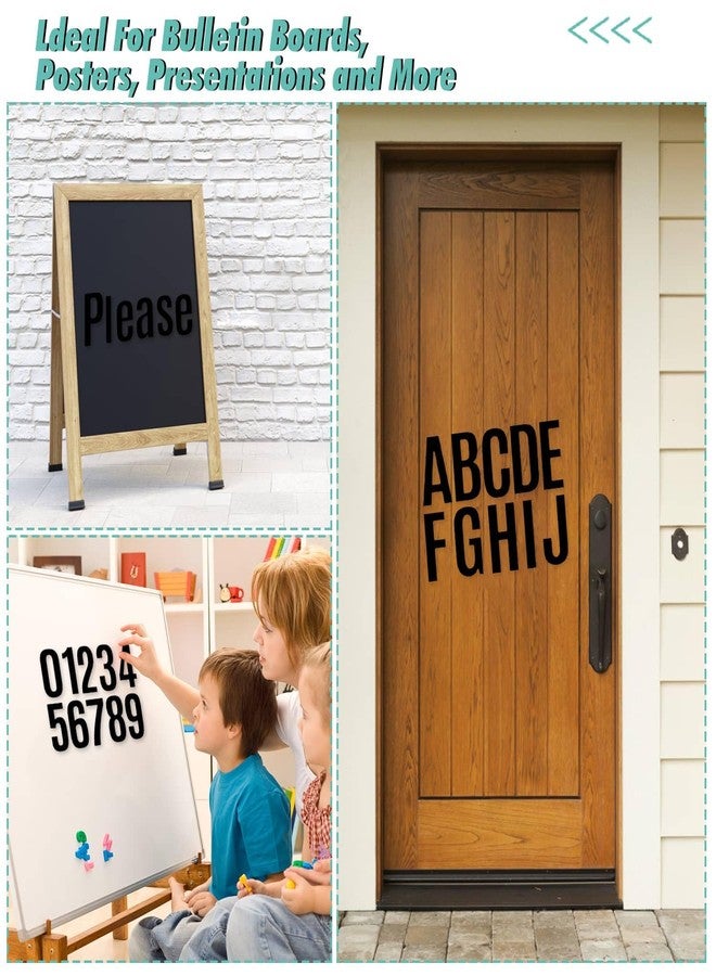 Flasoo 310 Piece 4 Inch Bulletin Board Black Letters, Large Letter Stickers Self Adhesive Alphabet Numbers Stickers for Classroom Bulletin Board, Mailbox, Signs, Window, Door - Image 5