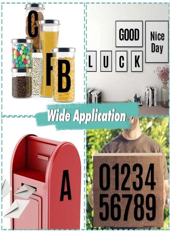 Flasoo 310 Piece 4 Inch Bulletin Board Black Letters, Large Letter Stickers Self Adhesive Alphabet Numbers Stickers for Classroom Bulletin Board, Mailbox, Signs, Window, Door - Image 4
