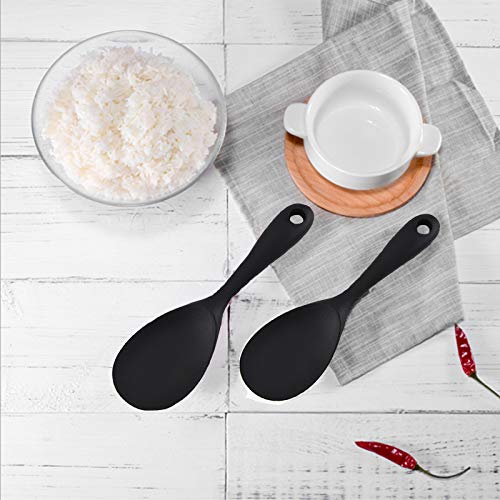 Meajore Silicone Rice Paddle Spoon Set of 2,Non Stick Heat Resistant Kitchen Gadge Rice Spoon,Rice Scooper,Rice Spatula,Rice Spoon Paddle,Rice Cooker Spoon,Works for Rice,Mashed Potato Or More (Red) - Image 3