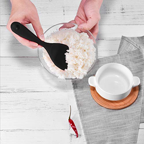 Meajore Silicone Rice Paddle Spoon Set of 2,Non Stick Heat Resistant Kitchen Gadge Rice Spoon,Rice Scooper,Rice Spatula,Rice Spoon Paddle,Rice Cooker Spoon,Works for Rice,Mashed Potato Or More (Red) - Image 4