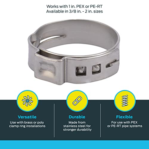 SharkBite 1 Inch Clamp Ring, Stainless Steel Plumbing Fitting, PEX Pipe, PE-RT, UC956A - Image 3