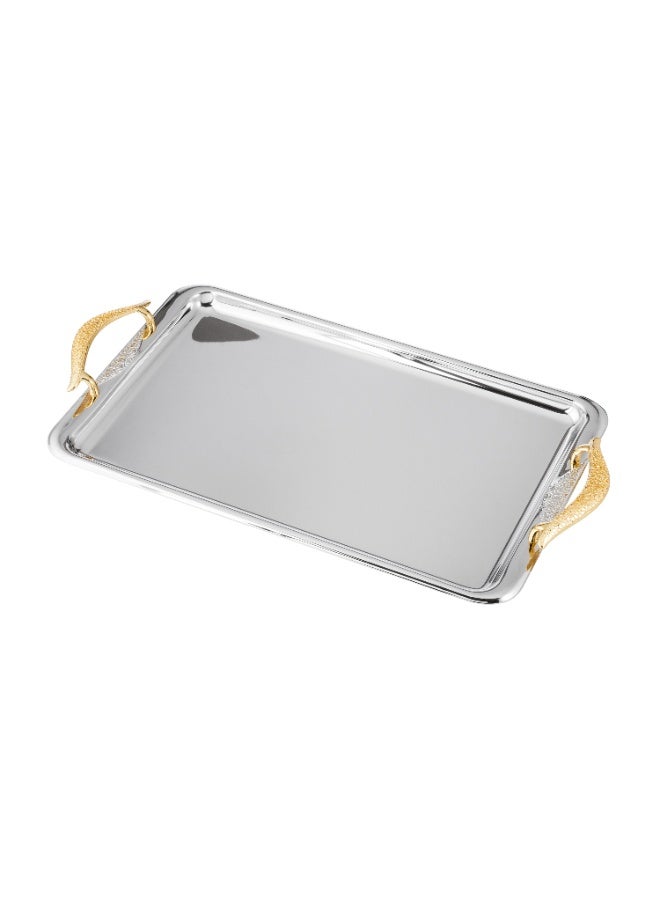 Alsaif ✨ Luxury 3-Piece Serving Tray Set – Elegant Metallic Design with Golden Handles - Image 5