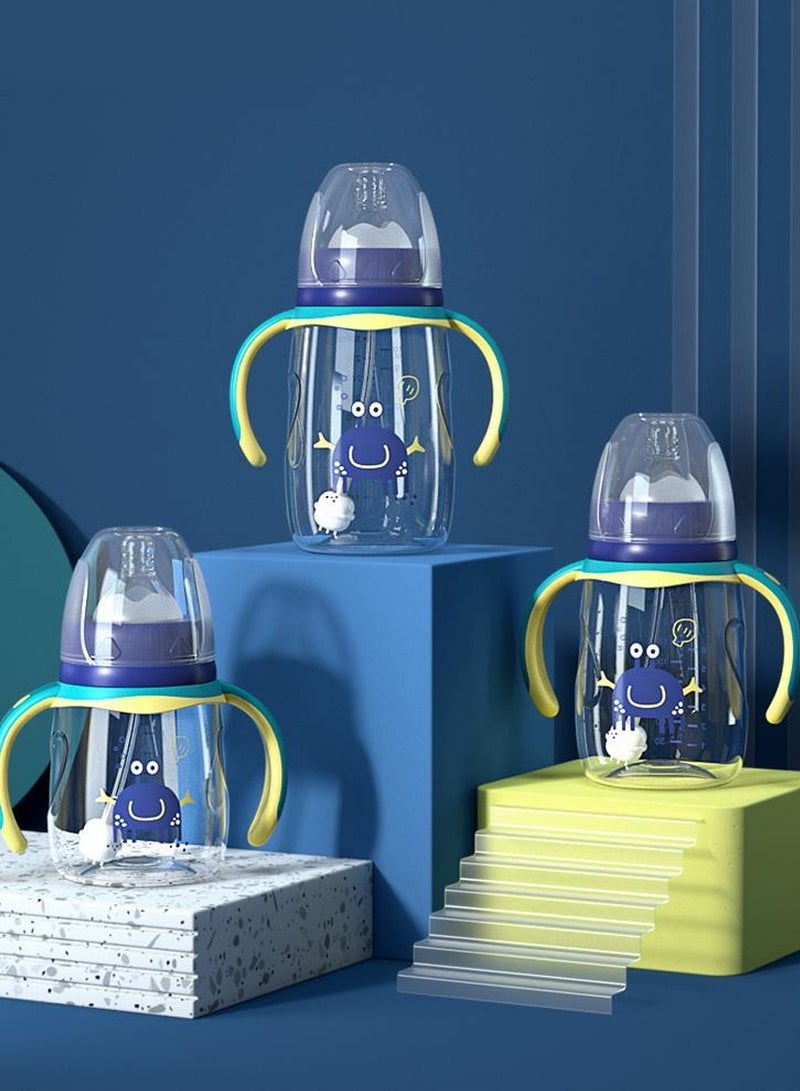 BEIRUI Baby bottle 240 ml, 3 original silicone nipples, double handle for easy access to baby - Image 4