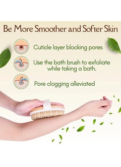 CoomBe 2-Piece Dry and Wet Bristle Bath Brush, Natural Bristle Dead Skin Remover Anti Cellulite Exfoliates Blood Circulation Health Massage Shower Brush  - Image 3