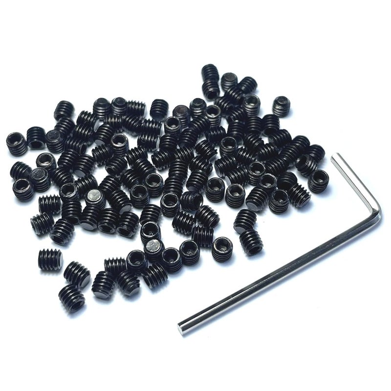 ZDingTech 110pcs Set Screws M4 x 4mm 304 Stainless Steel Allen Head Hex Socket 4X4mm Set Screws Grub Hex Head Sockets with M2 Allen Wrench.(4mm Length) - Image 1