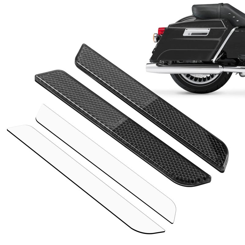 Amazicha Saddlebag Saddle bag Reflectors Black Latch Cover Side Visibility Compatible for Harley Davidson Touring Road King Street Electra Road Glide 19932013 Left Right