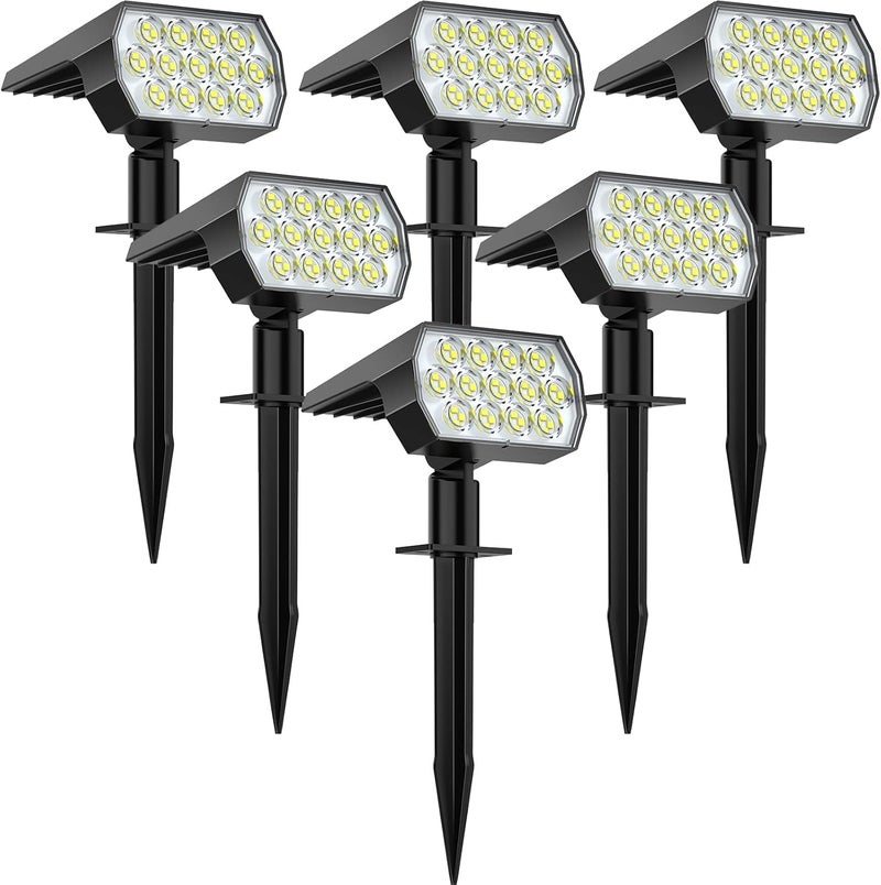 Solar Spot Lights Outdoor 6-Pack with 28 LEDs and 3 Lighting Modes - IP65 Waterproof Security Lights for Garden and Driveway - Image 1