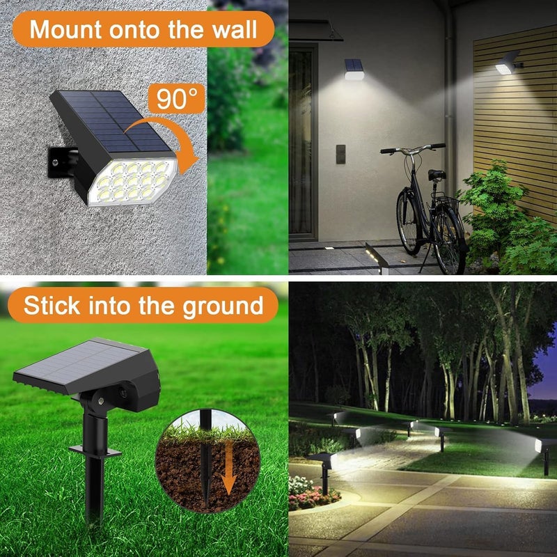Solar Spot Lights Outdoor 6-Pack with 28 LEDs and 3 Lighting Modes - IP65 Waterproof Security Lights for Garden and Driveway - Image 3