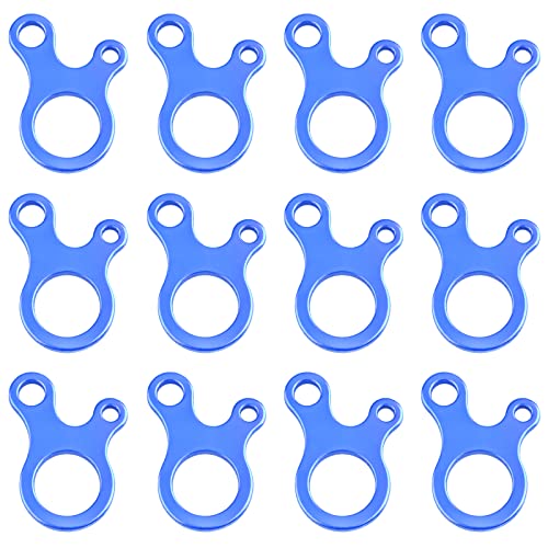 TRIWONDER Guyline Cord Adjuster Rope Tensioner Tent Guy Line Paracord Tightener Loop Alien Aluminum Alloy for Camping Hiking (Blue (Snail Shape) - 12 Pack) - Image 1