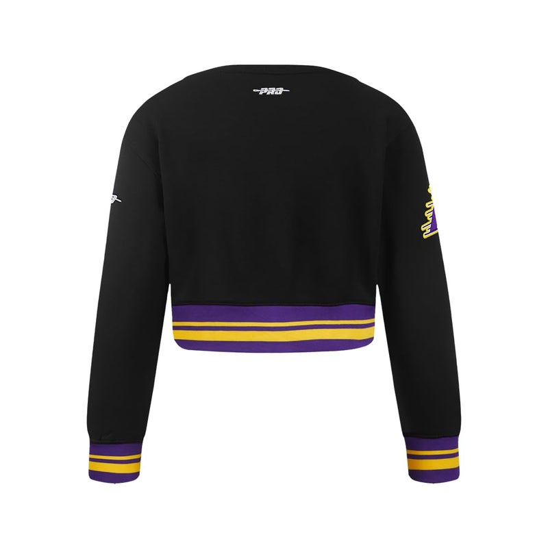 Pro Standard Big Girls NBA Los Angeles Lakers Retro Classics Crewneck Sweatshirt Black/Purple M - Image 3