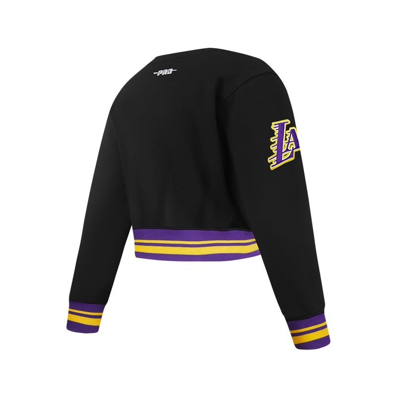 Pro Standard Big Girls NBA Los Angeles Lakers Retro Classics Crewneck Sweatshirt Black/Purple M - Image 4