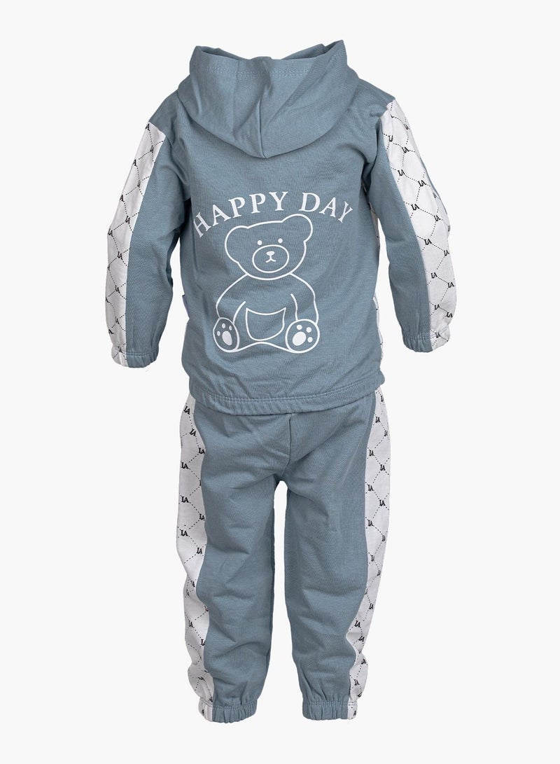 BABYCARA 100 Turkish cotton hoodie romper and pant set Adorable comfortable & available sizes 9m up to 24m  - Image 4