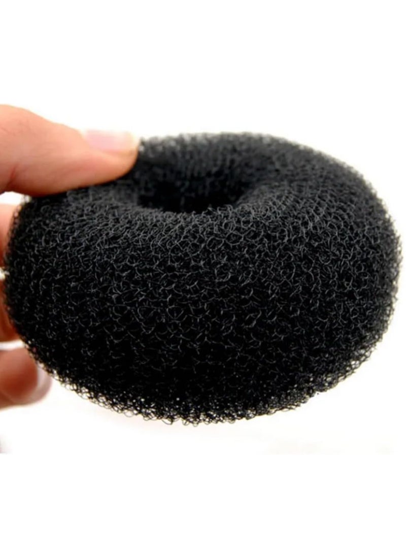 RATSAW 4 Pack Medium Hair Bun Maker Mini Chignon Hair Doughnut Shaper Hair Donut Sock Bun Form for Kids Girls Short and Thin Hair Medium Size 3 Inch Black - Image 4