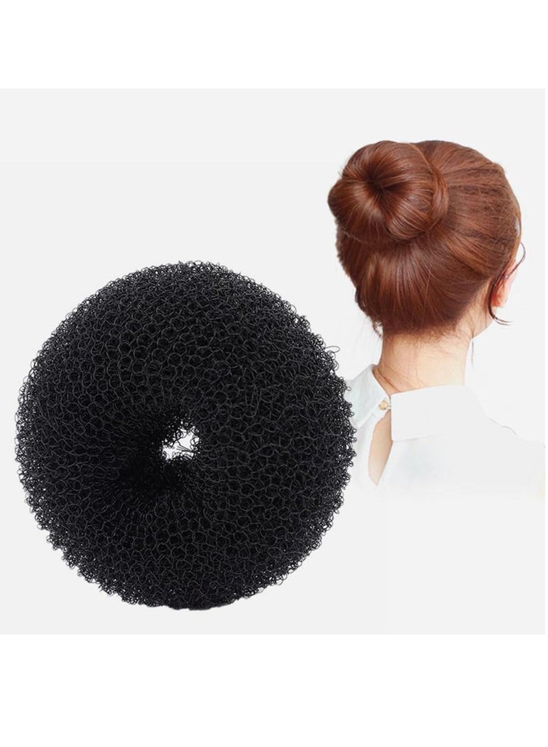 RATSAW 4 Pack Medium Hair Bun Maker Mini Chignon Hair Doughnut Shaper Hair Donut Sock Bun Form for Kids Girls Short and Thin Hair Medium Size 3 Inch Black - Image 1