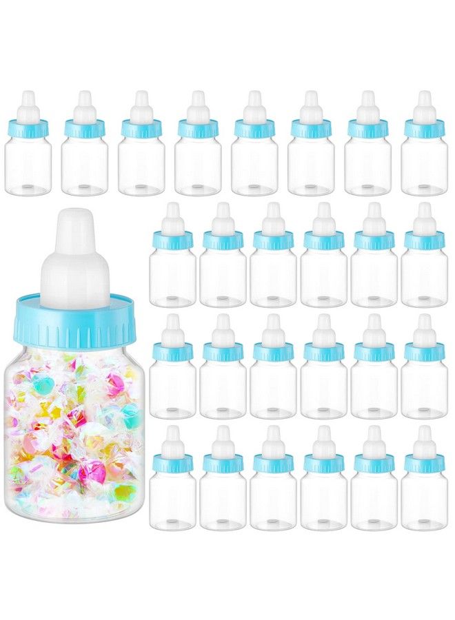 Tessco 72 Pcs 3.5 Inch Baby Bottle Shower Favor Mini Plastic Candy Bottle Clear Plastic Baby Bottles For Baby Shower Mini Baby Bottle Feeding Bottle Candy Box For Baby Shower Supplies Gift Decor (Blue) - Image 2