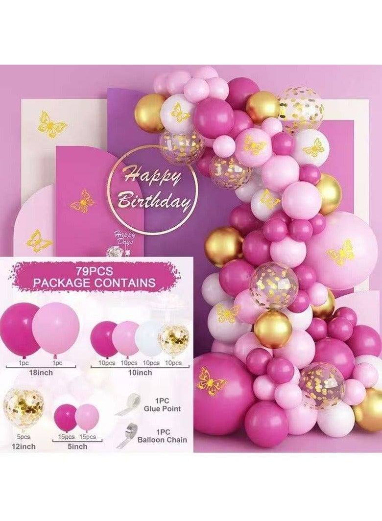 Multicolour Birthday Party Balloon Set, 79 PCS Birthday Decorations, Party Decoration Ambiance Set for Graduation, Baby Shower, Wedding, Birthday - Image 3